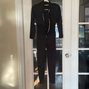 Bona Fide One Piece Athletic Romper black Jumpsuit Tummy Control Butt Lifting